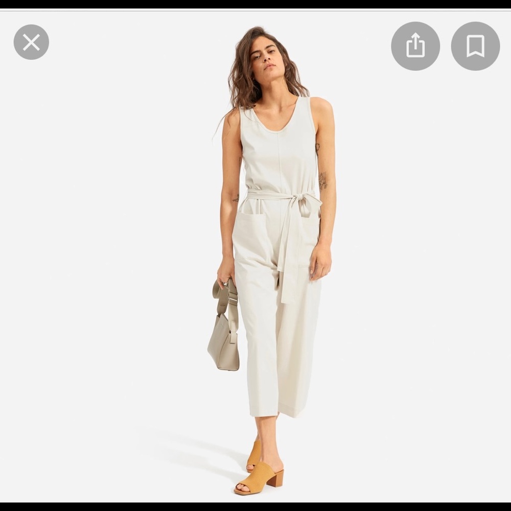 Everlane cotton jumpsuit in bone